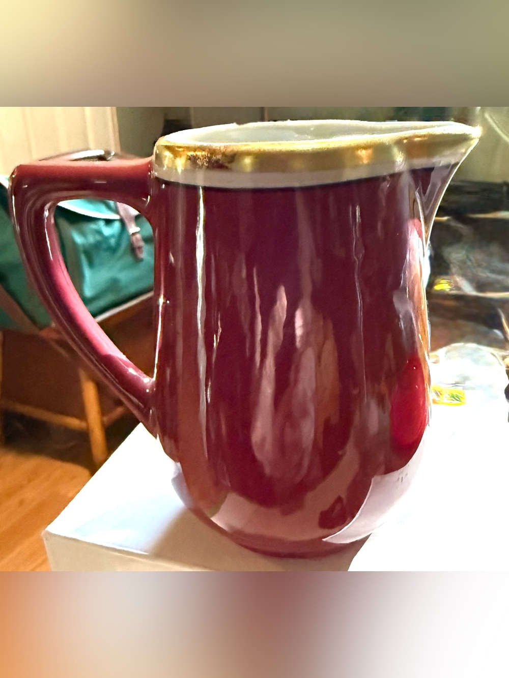 Vintage Made Exclusively for New York Mayer,Maroon & Gold China Creamer
USA 380